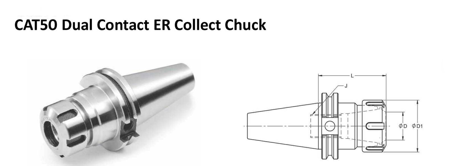 CAT50 ER32 - 4.00 Face Contact ER Collet Chuck (Balanced to 2.5G 25000 RPM)